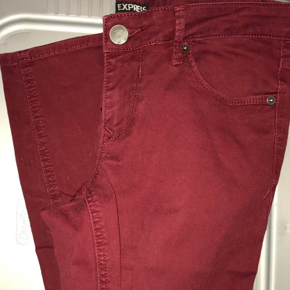Express Skinny Jeans, Red, Size 8